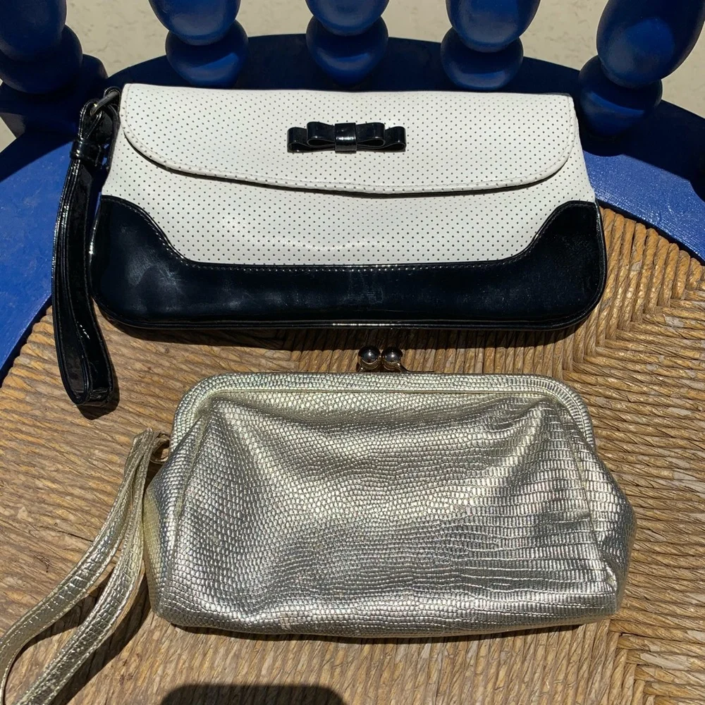 White House Black Market Gold Wristlet